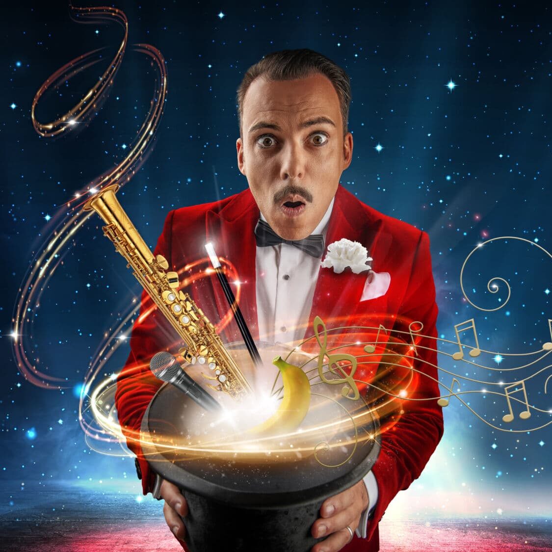 Pascal de Boër maitre de cérémonie de la soirée de Noël du Cabaret de Licques